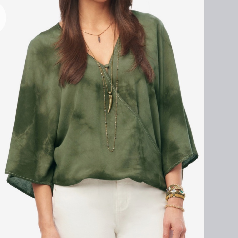 Faux Wrap Dolman Tie-Dye Top